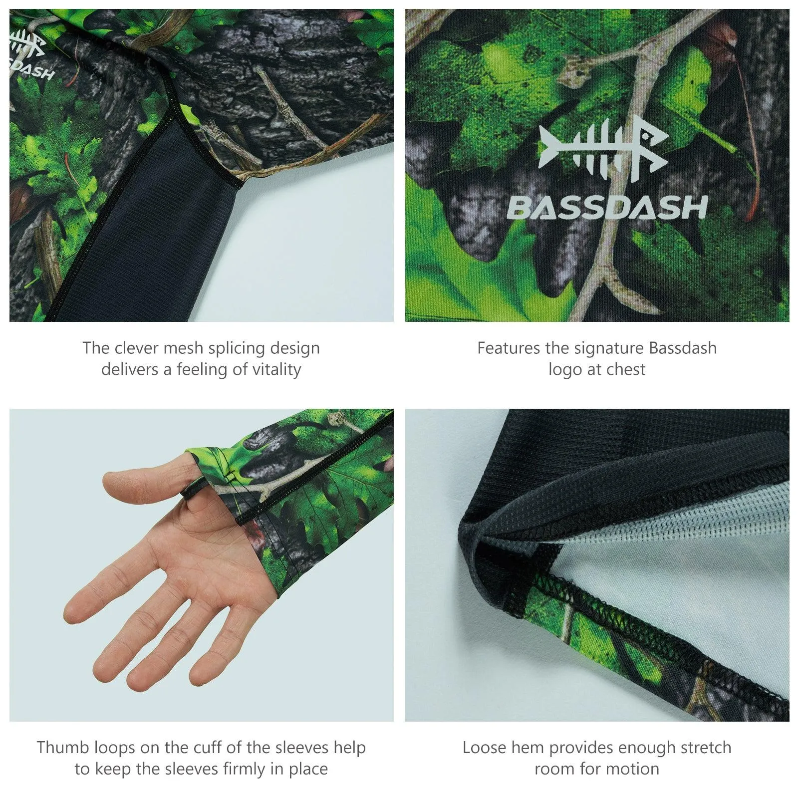 Men's UPF 50  Camo Long Sleeve Hunting Shirt FS13M