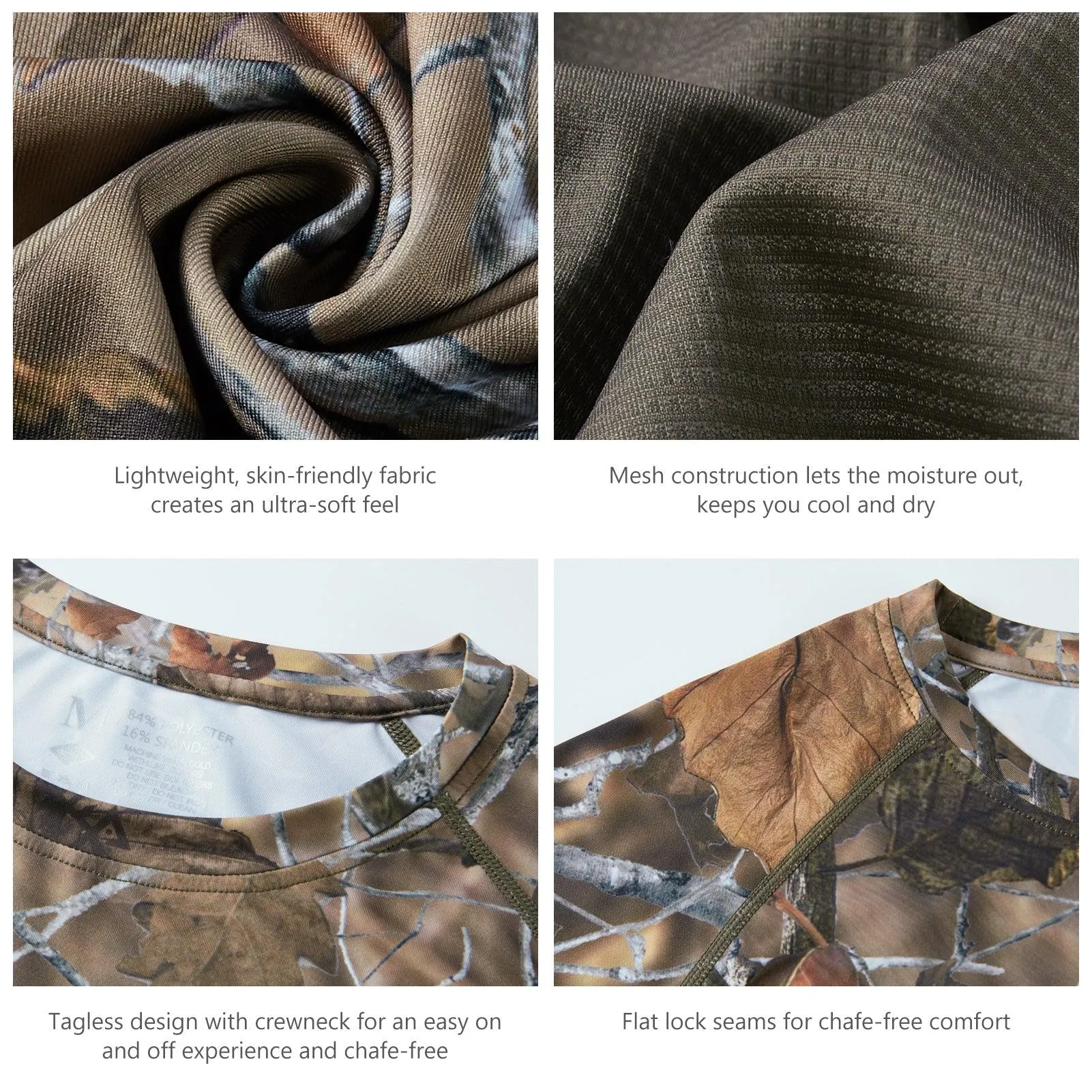 Men's UPF 50  Camo Long Sleeve Hunting Shirt FS13M