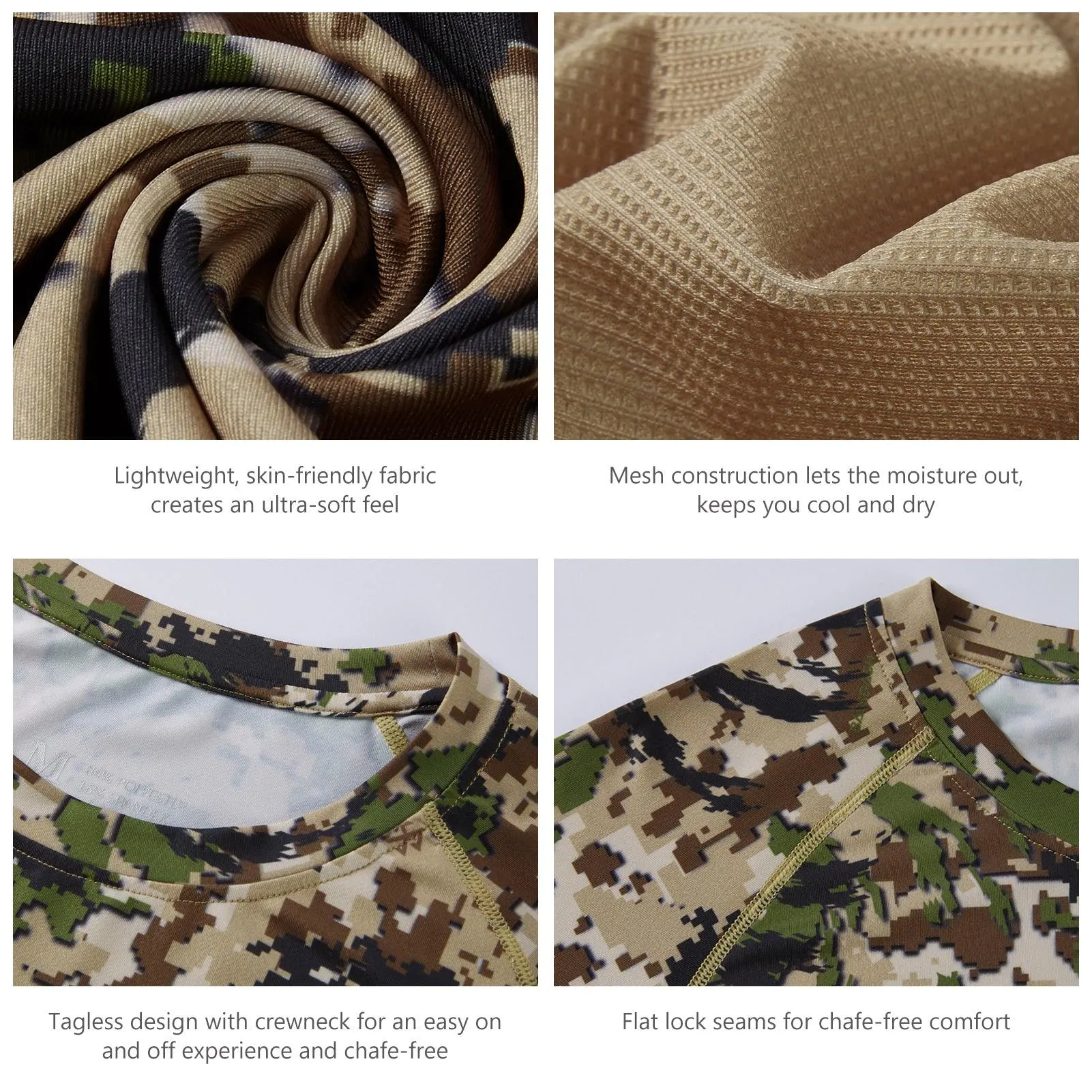 Men's UPF 50  Camo Long Sleeve Hunting Shirt FS13M