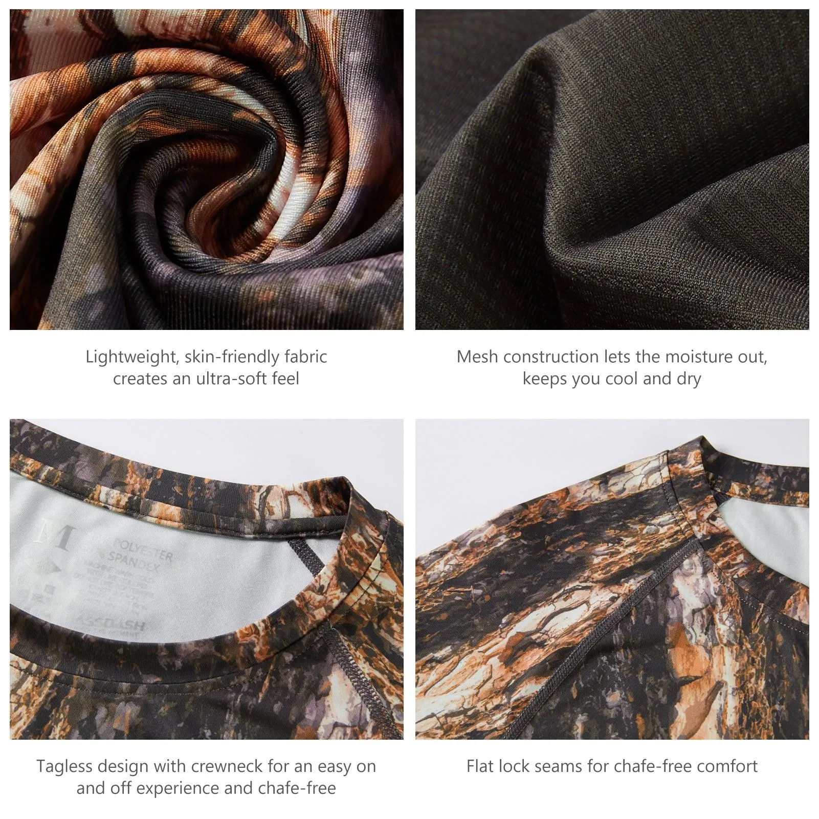 Men's UPF 50  Camo Long Sleeve Hunting Shirt FS13M
