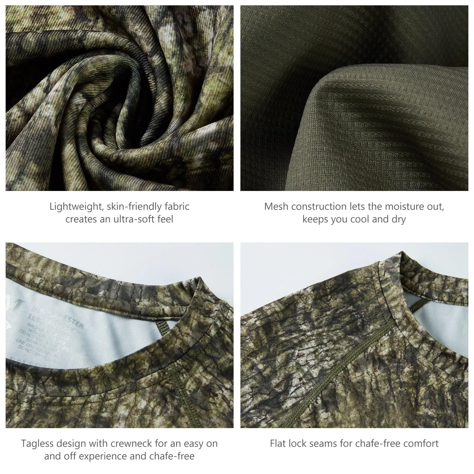 Men's UPF 50  Camo Long Sleeve Hunting Shirt FS13M