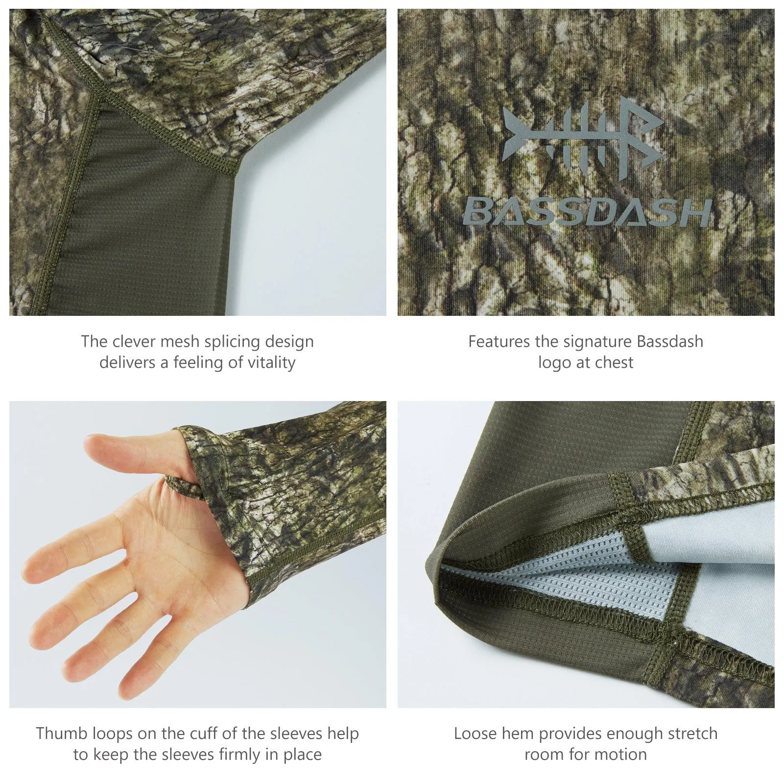 Men's UPF 50  Camo Long Sleeve Hunting Shirt FS13M