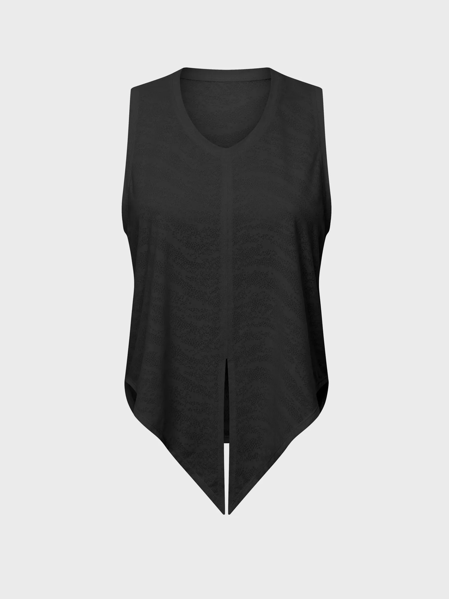 Midsize Jacquard Strappy Sleeveless Loose Breathable Fitness Sports Tank Top