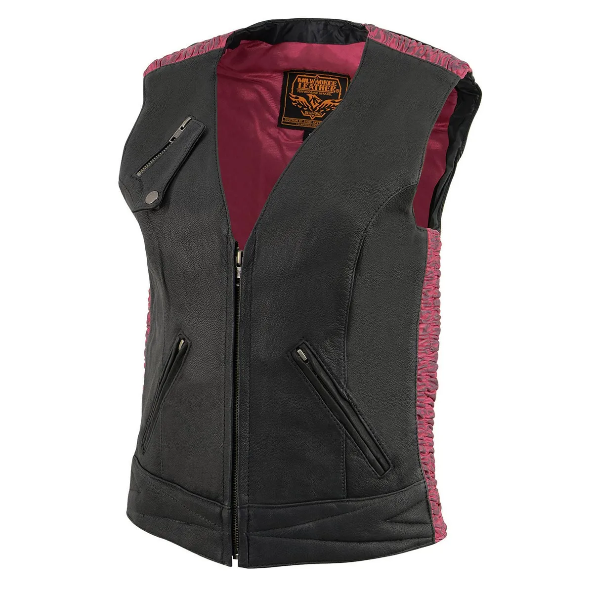 Milwaukee Leather MLL4571 Women's Black and Pink Lightweight