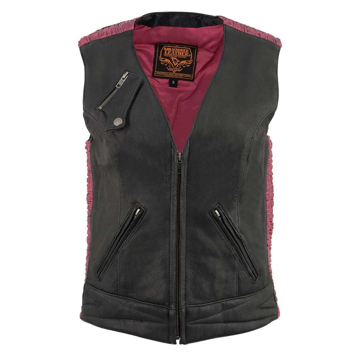Milwaukee Leather MLL4571 Women's Black and Pink Lightweight