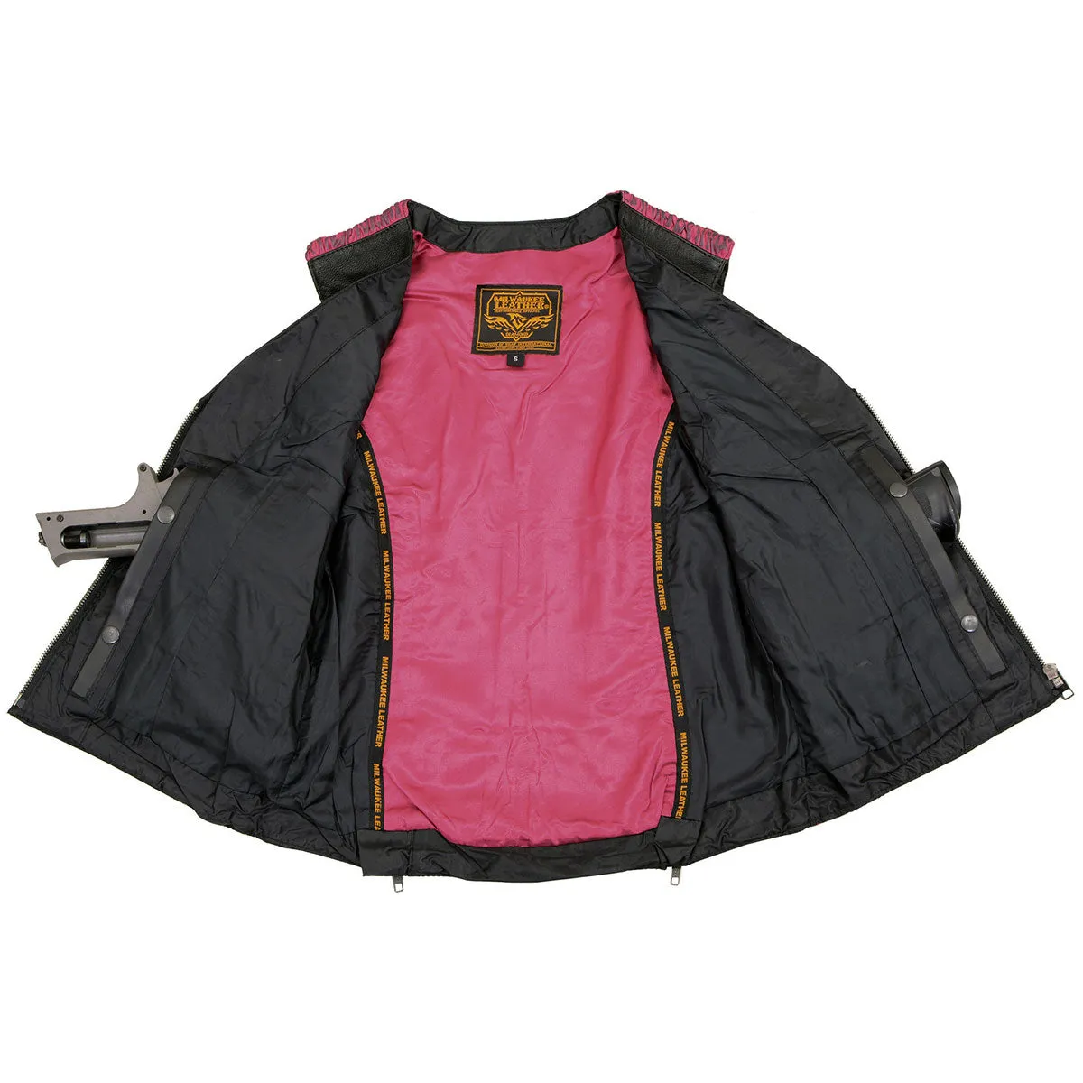 Milwaukee Leather MLL4571 Women's Black and Pink Lightweight