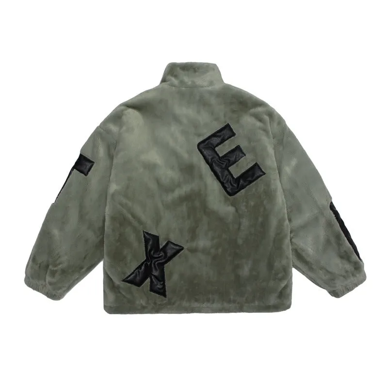 Plush Letters / Fleece Jacket ( Unisex )
