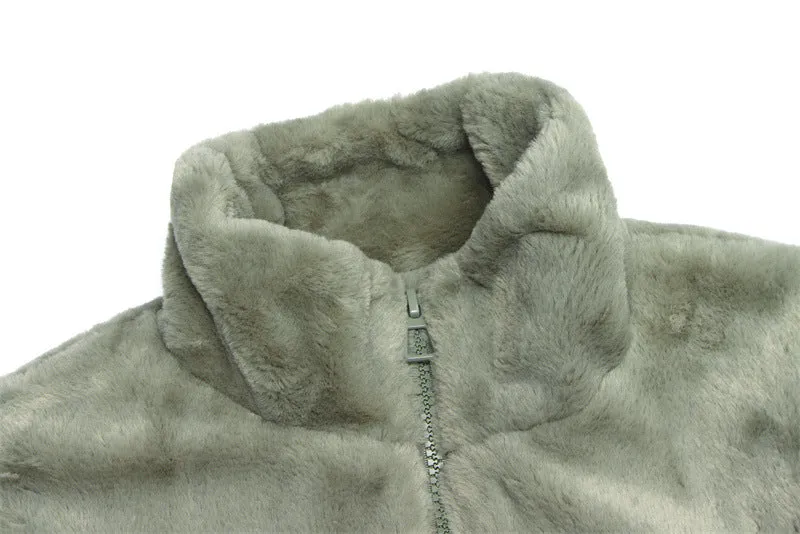 Plush Letters / Fleece Jacket ( Unisex )