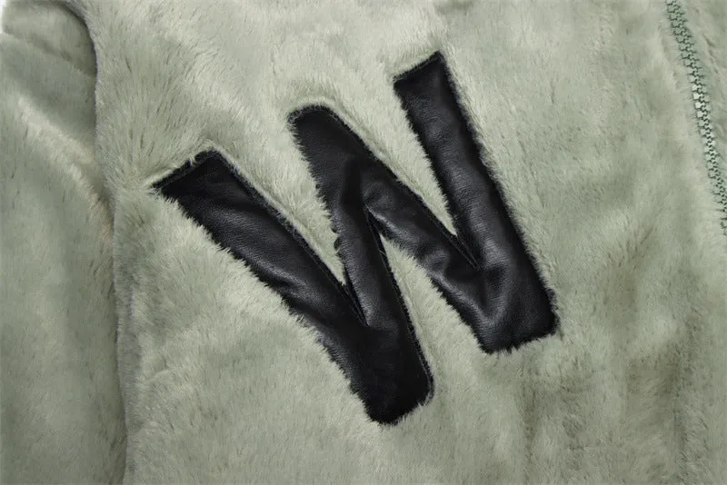 Plush Letters / Fleece Jacket ( Unisex )