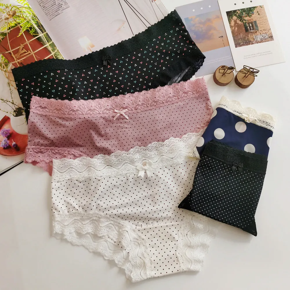 Polka Dot Dots Milk Silk Nylon Women's Briefs