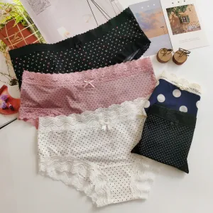 Polka Dot Dots Milk Silk Nylon Women's Briefs