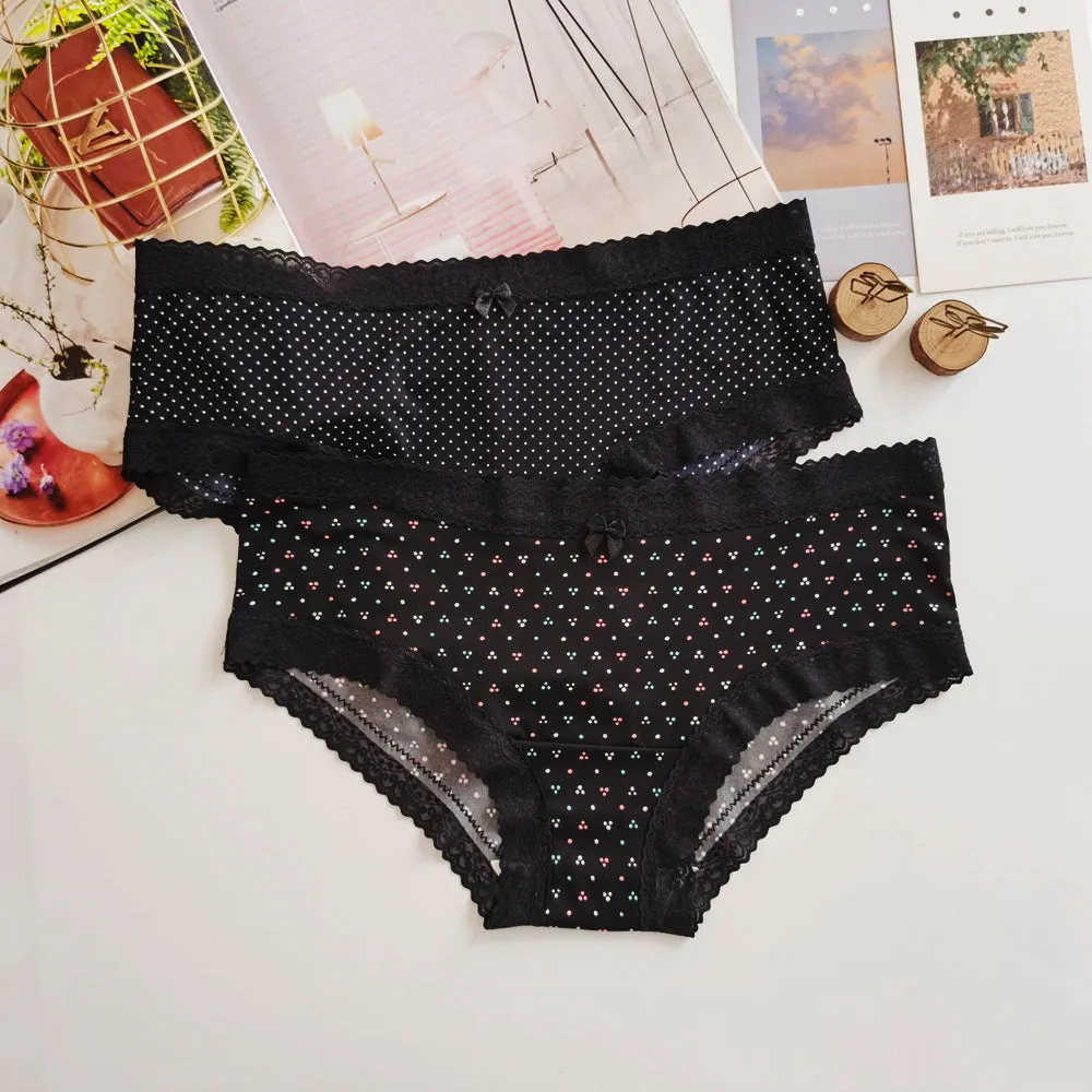 Polka Dot Dots Milk Silk Nylon Women's Briefs