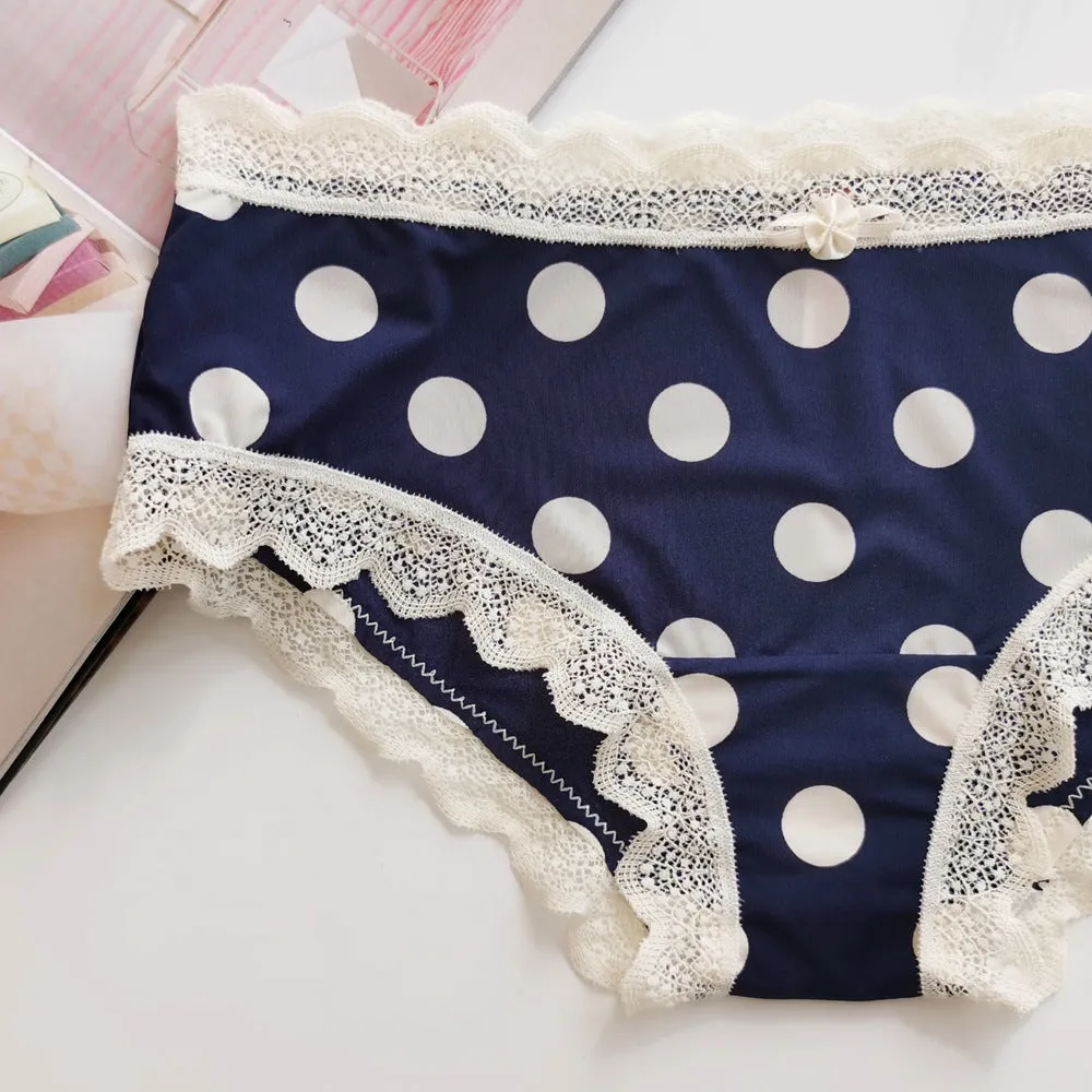 Polka Dot Dots Milk Silk Nylon Women's Briefs