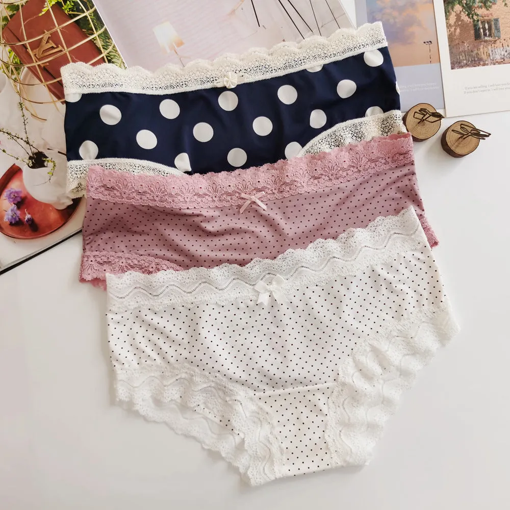 Polka Dot Dots Milk Silk Nylon Women's Briefs