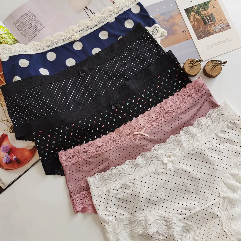 Polka Dot Dots Milk Silk Nylon Women's Briefs