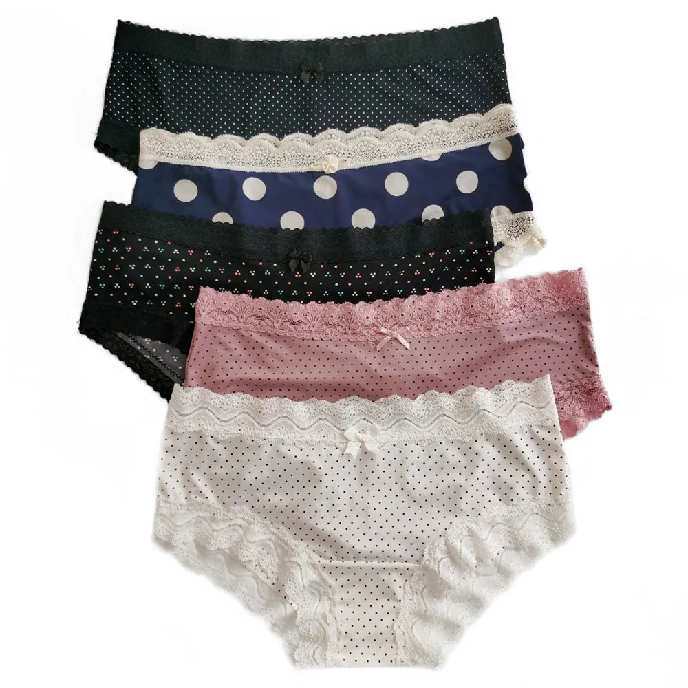 Polka Dot Dots Milk Silk Nylon Women's Briefs