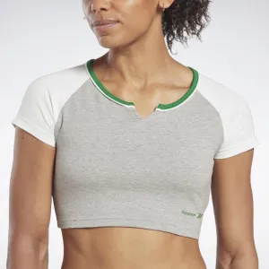 Reebok Apparel Women Reebok Identity Crop T-Shirt MGREYH