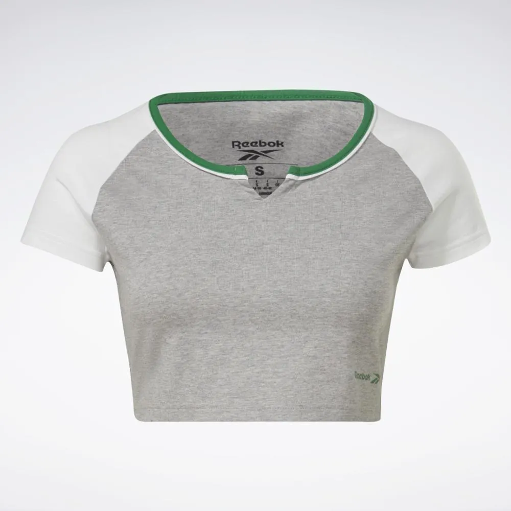 Reebok Apparel Women Reebok Identity Crop T-Shirt MGREYH