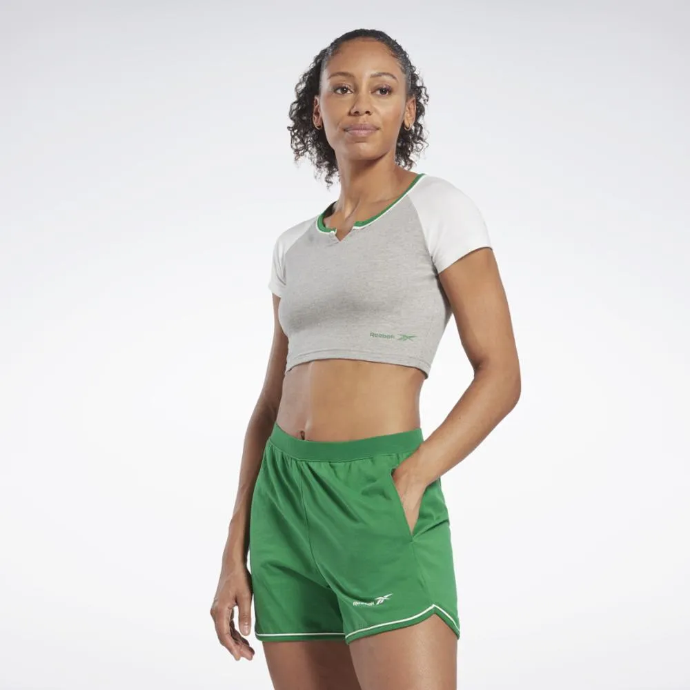 Reebok Apparel Women Reebok Identity Crop T-Shirt MGREYH