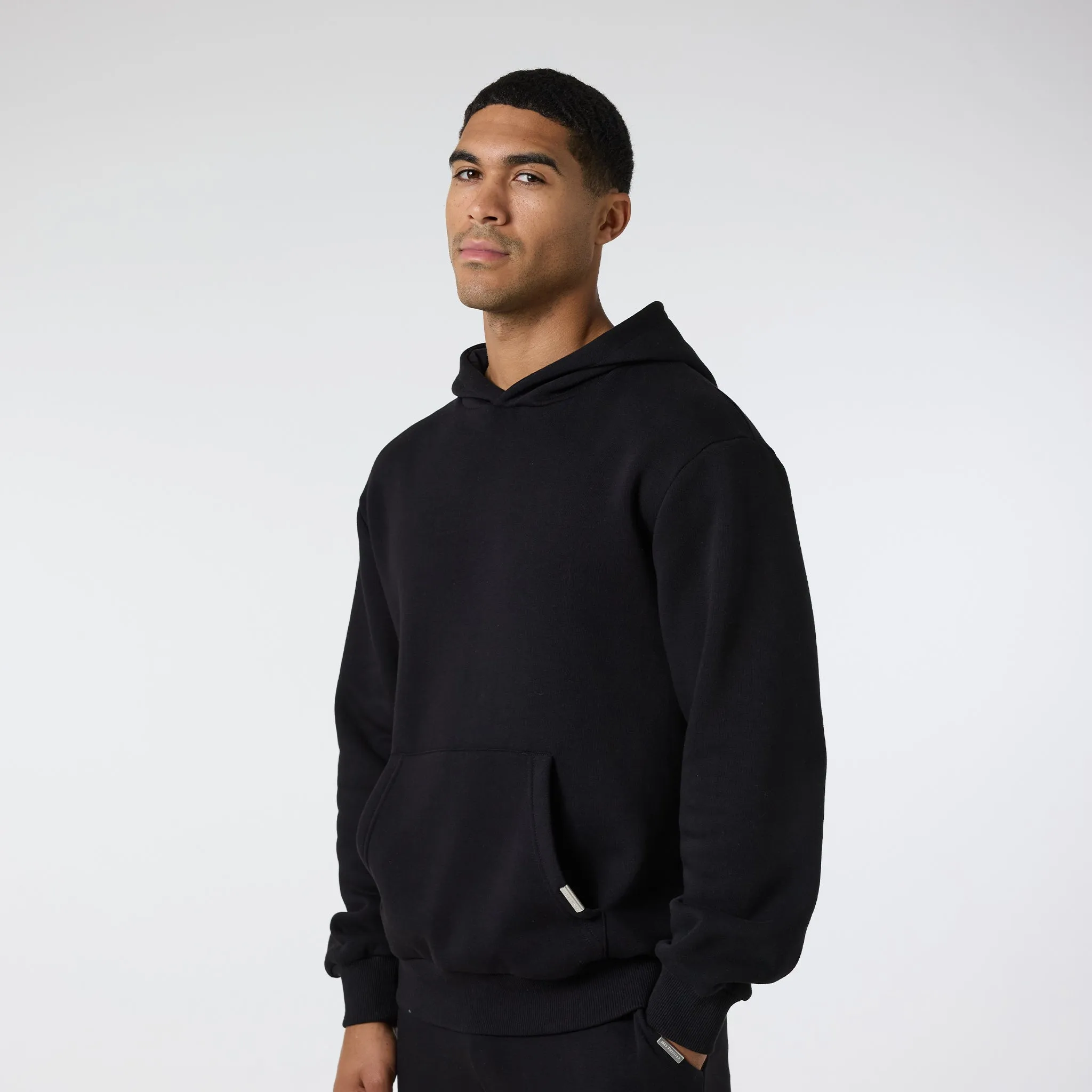 Relaxed Fit Open Hem Tracksuit | Black