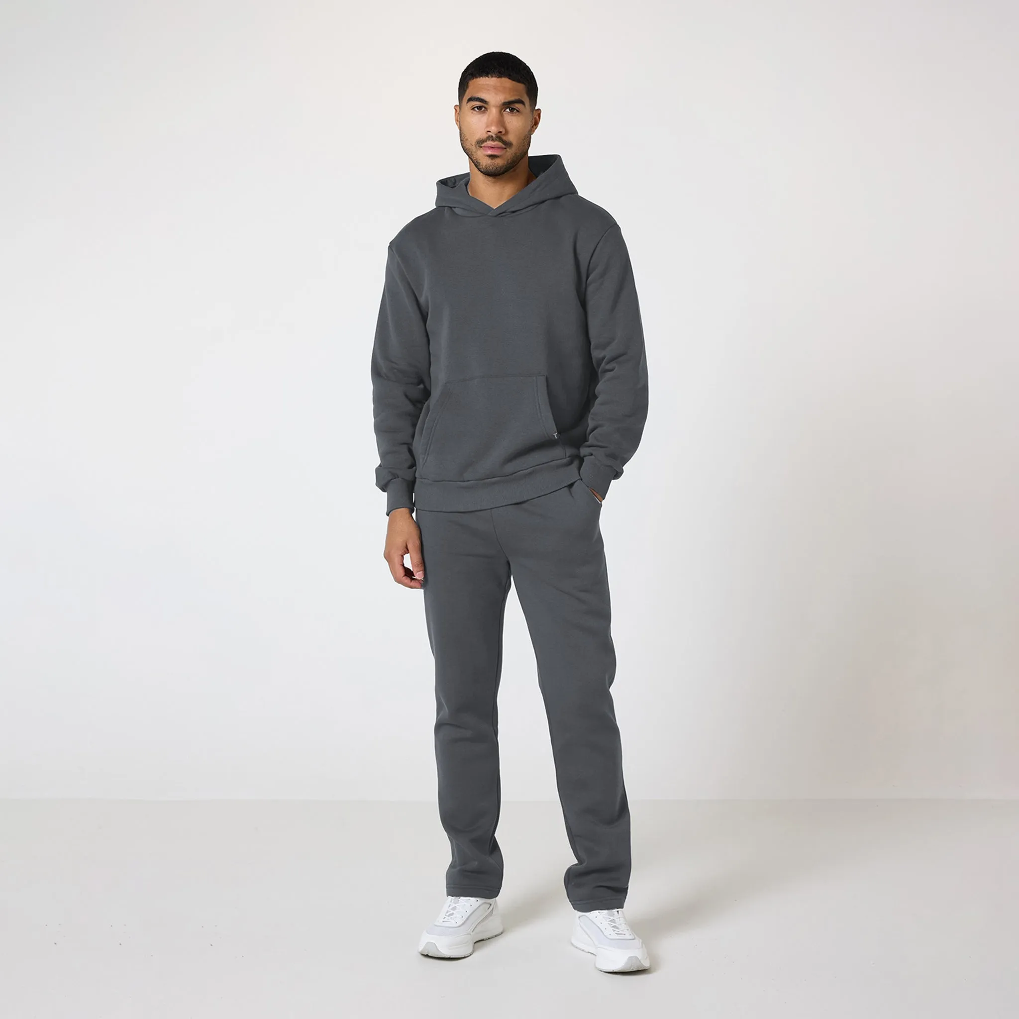 Relaxed Fit Open Hem Tracksuit | Graphite