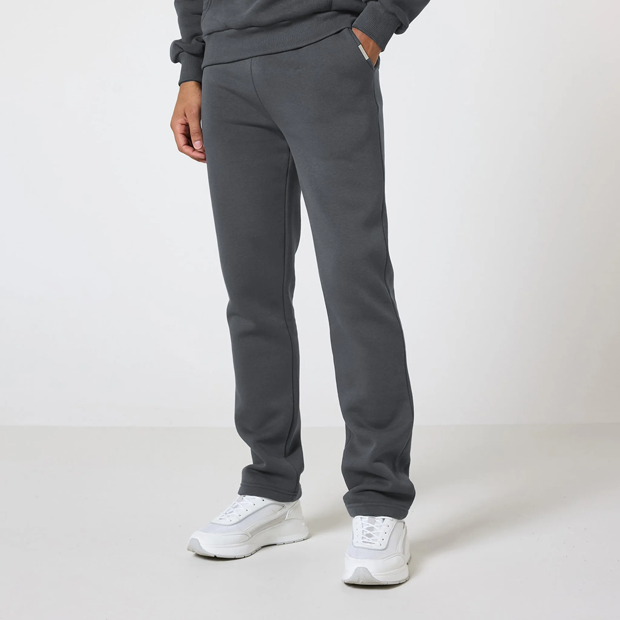 Relaxed Fit Open Hem Tracksuit | Graphite