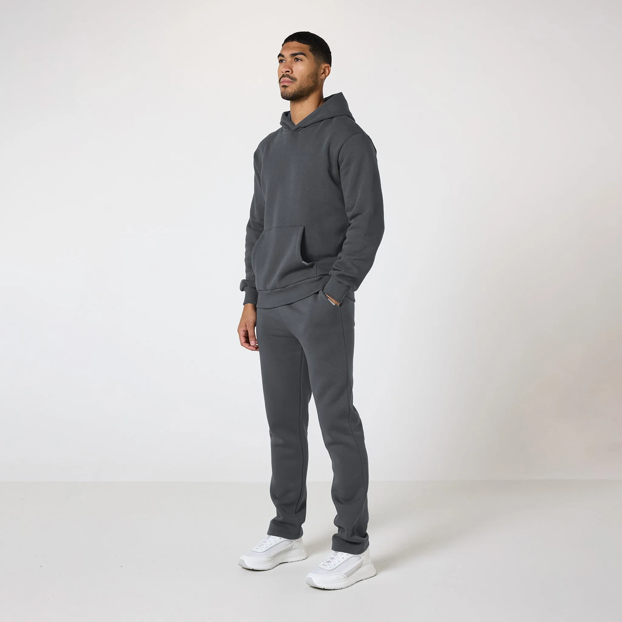 Relaxed Fit Open Hem Tracksuit | Graphite
