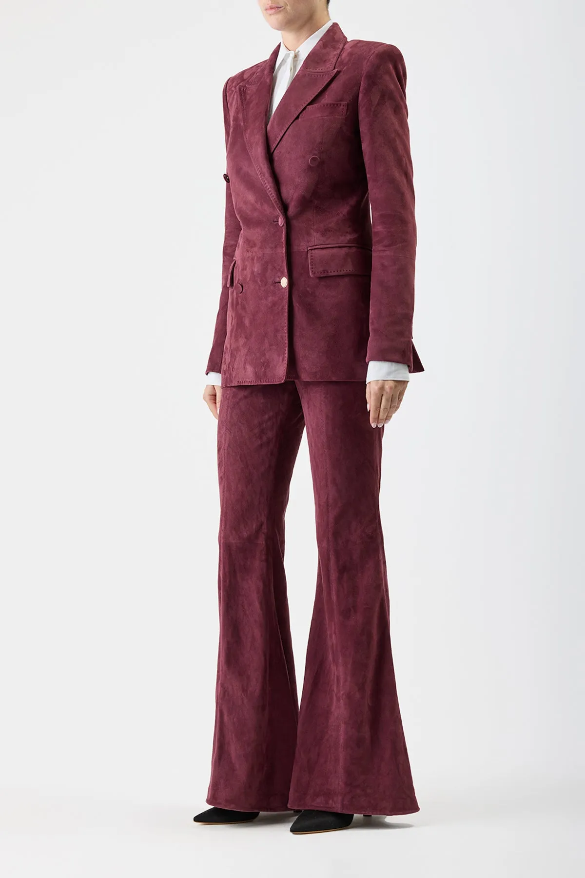 Rhein Pant in Deep Bordeaux Suede