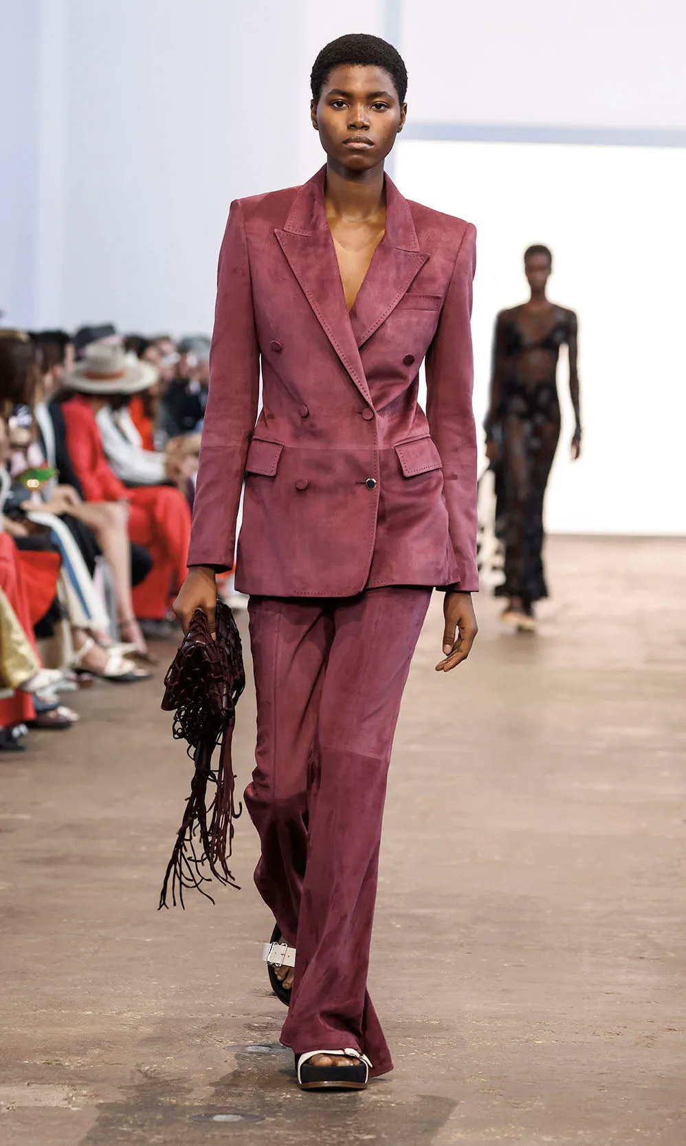 Rhein Pant in Deep Bordeaux Suede