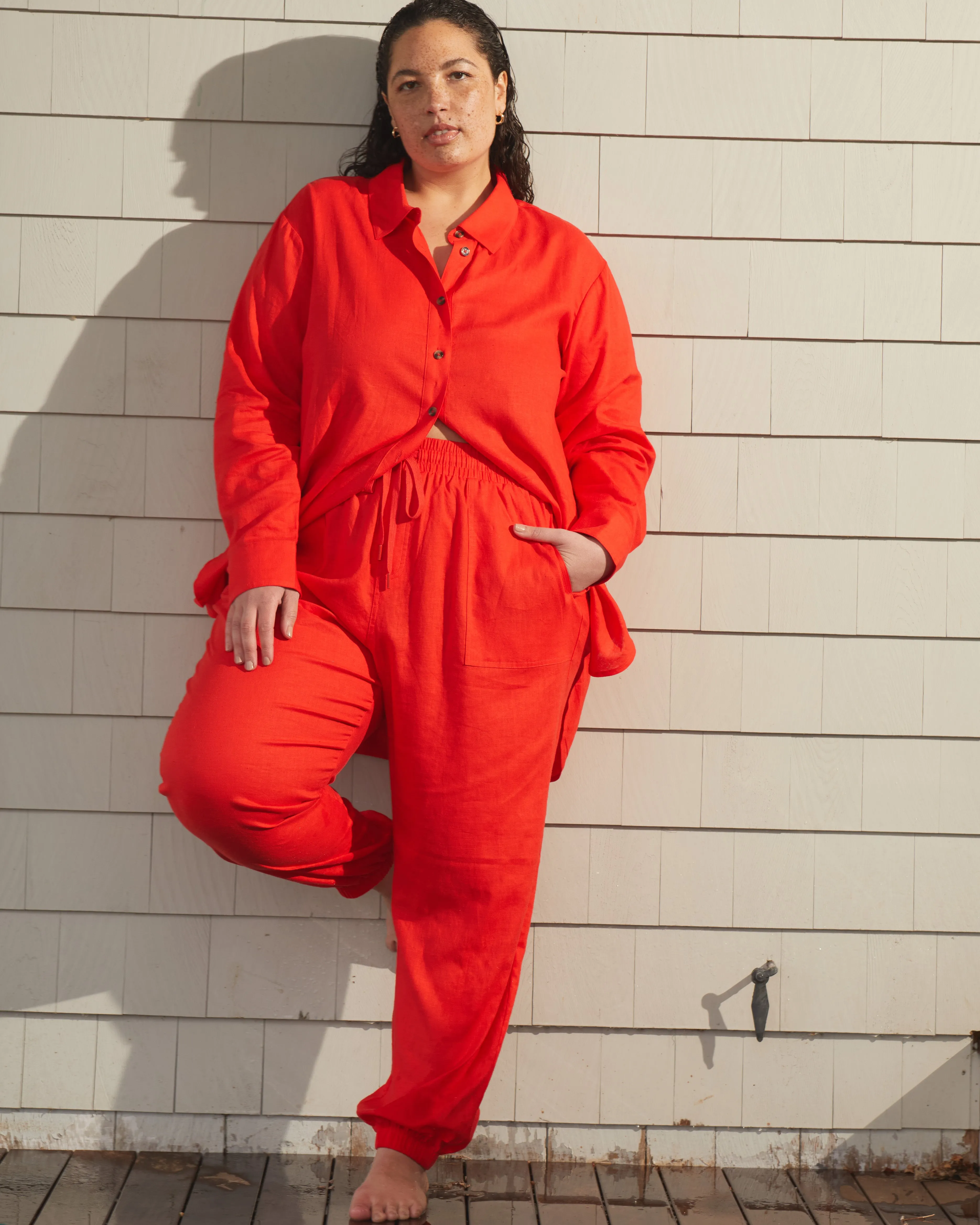 Shoreline Linen Joggers - Shoreline Sunset