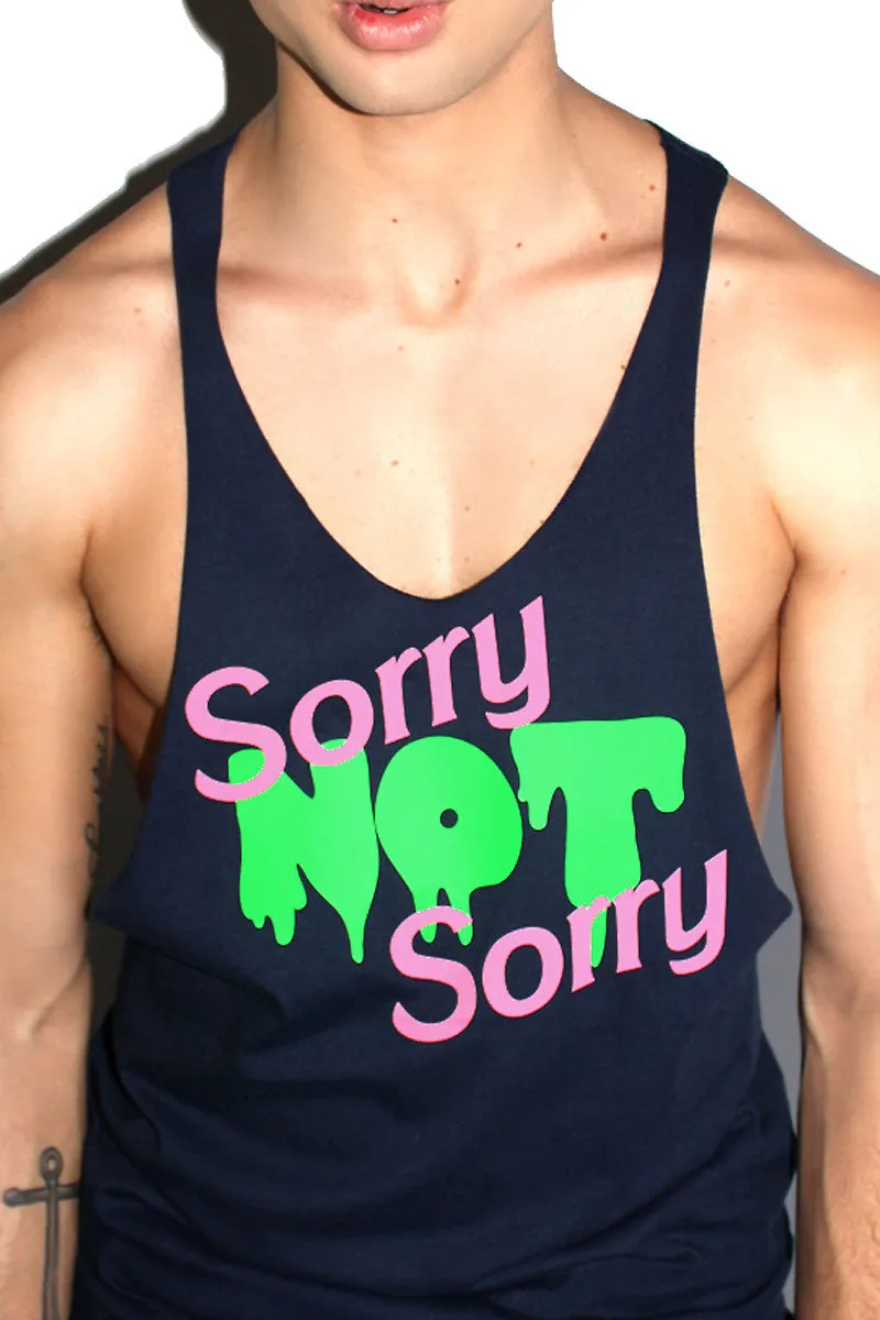 Sorry Not Sorry String Tank- Navy