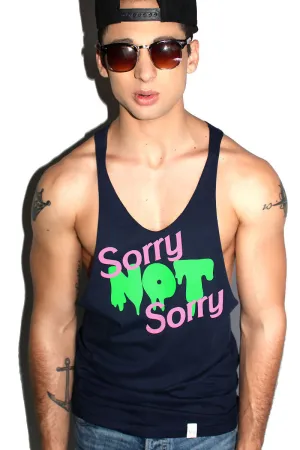 Sorry Not Sorry String Tank- Navy