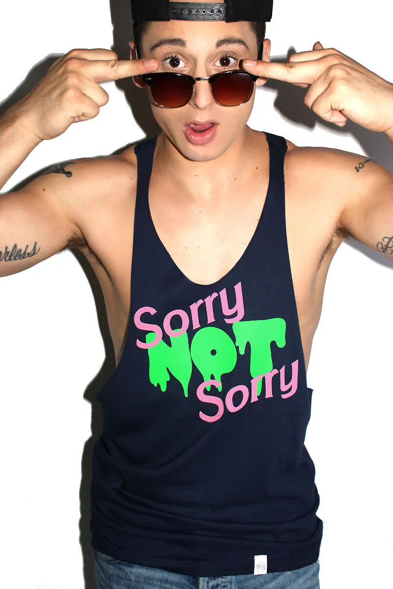 Sorry Not Sorry String Tank- Navy