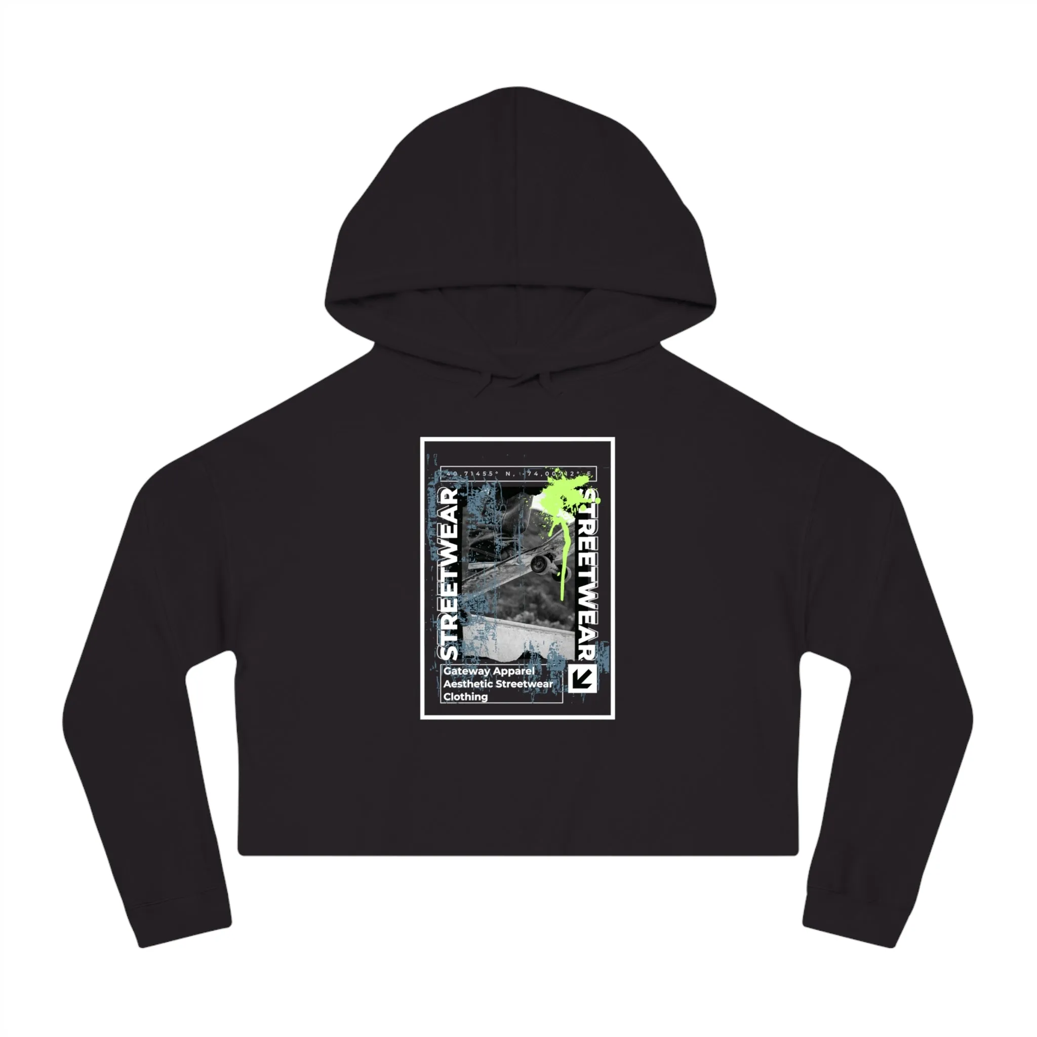 Street Style Cropped Hooded Sweatshirt