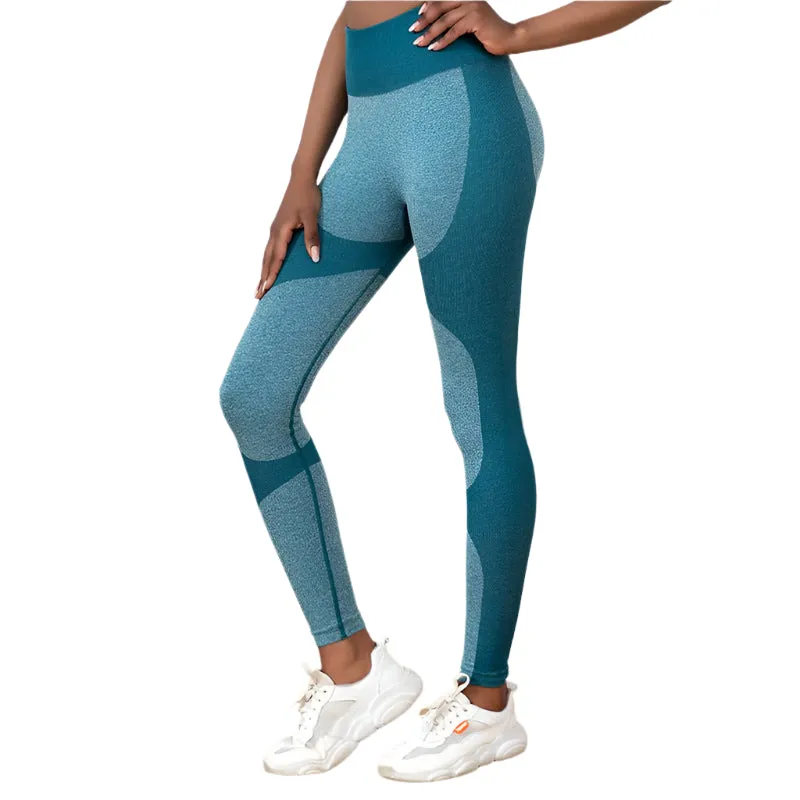Striped Yoga Pants High Waist Seamless Leggings Butt Lift Quick-Drying Running Sports Fitness Tights Women's Gym Clothing