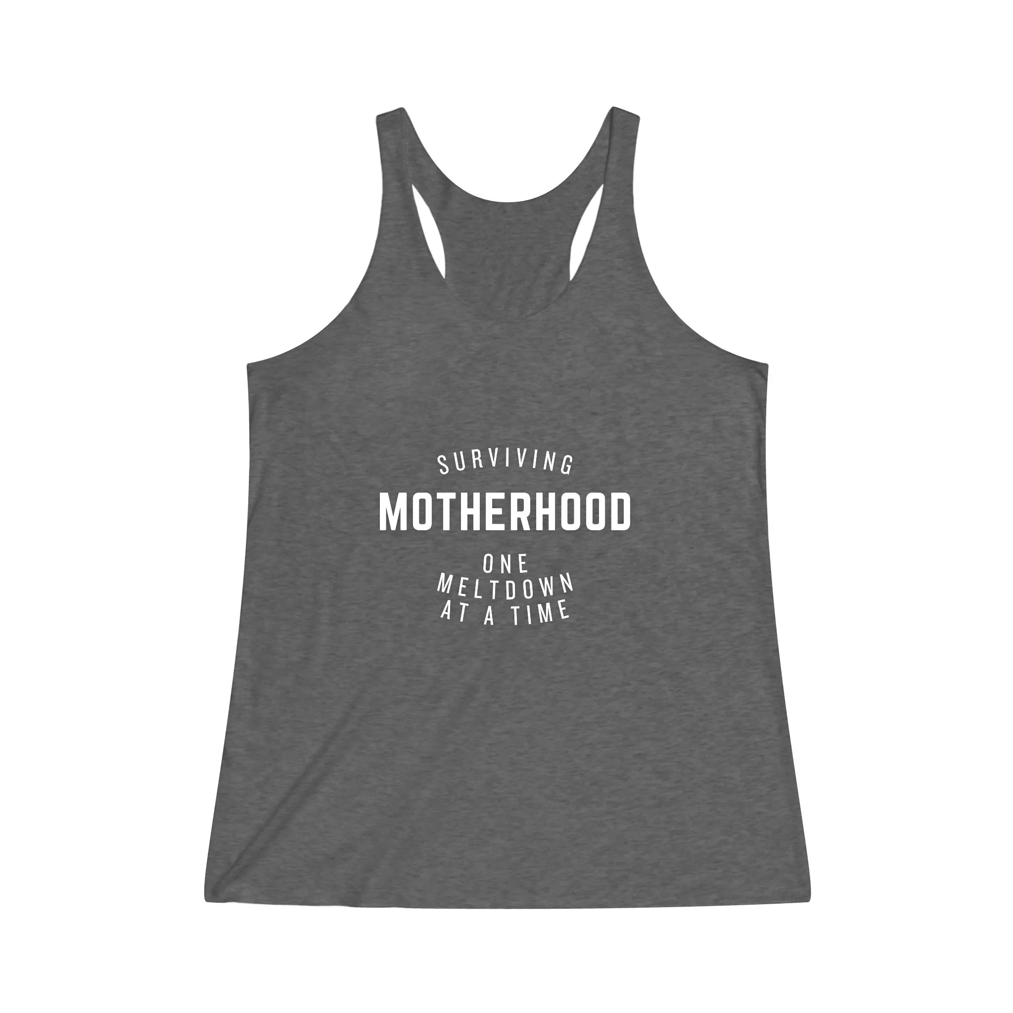 Surviving Motherhood Meltdown Women's Tri-Blend Racerback Tank