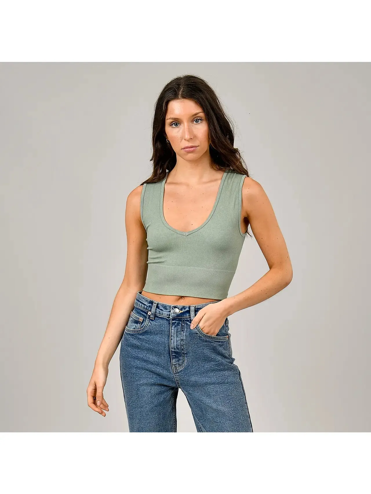 Sylvie Reversible Crew Vneck Top | Lily Pad