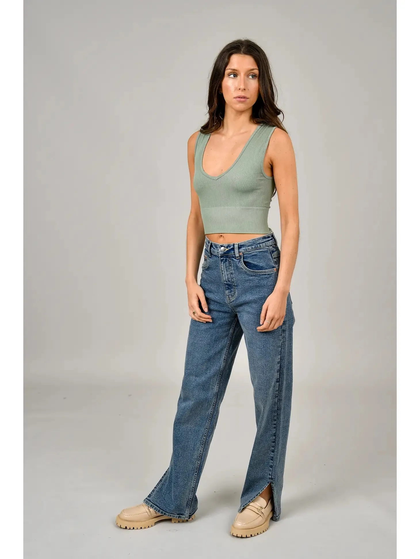 Sylvie Reversible Crew Vneck Top | Lily Pad