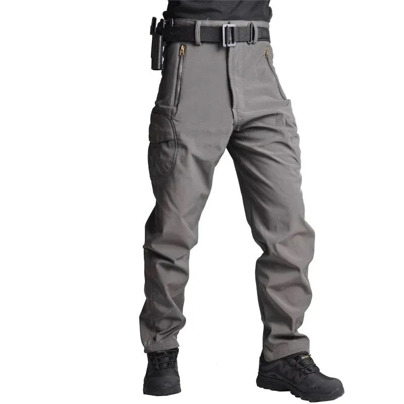 Tactical Mens Cargo Pants Quick-Drying Sharkskin Trousers