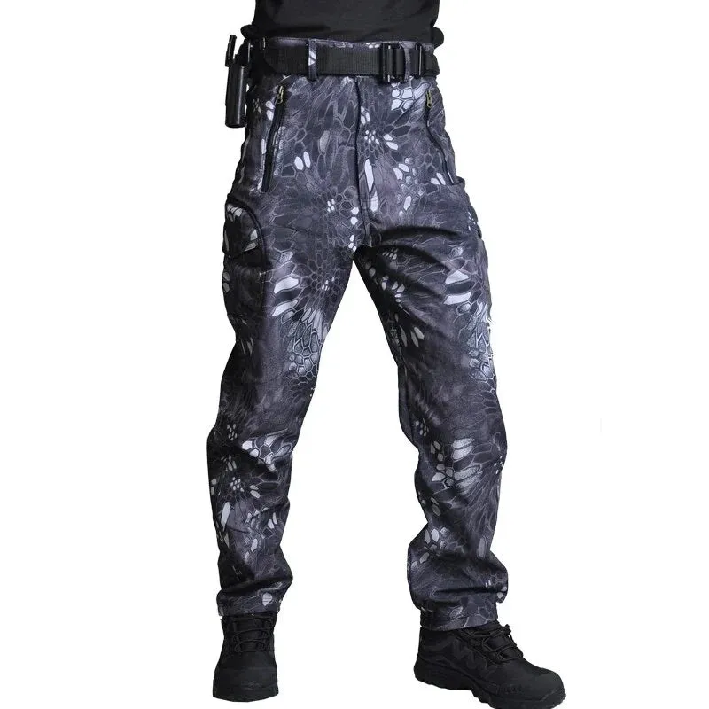 Tactical Mens Cargo Pants Quick-Drying Sharkskin Trousers