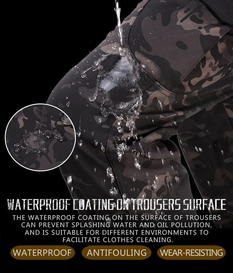 Tactical Mens Cargo Pants Quick-Drying Sharkskin Trousers