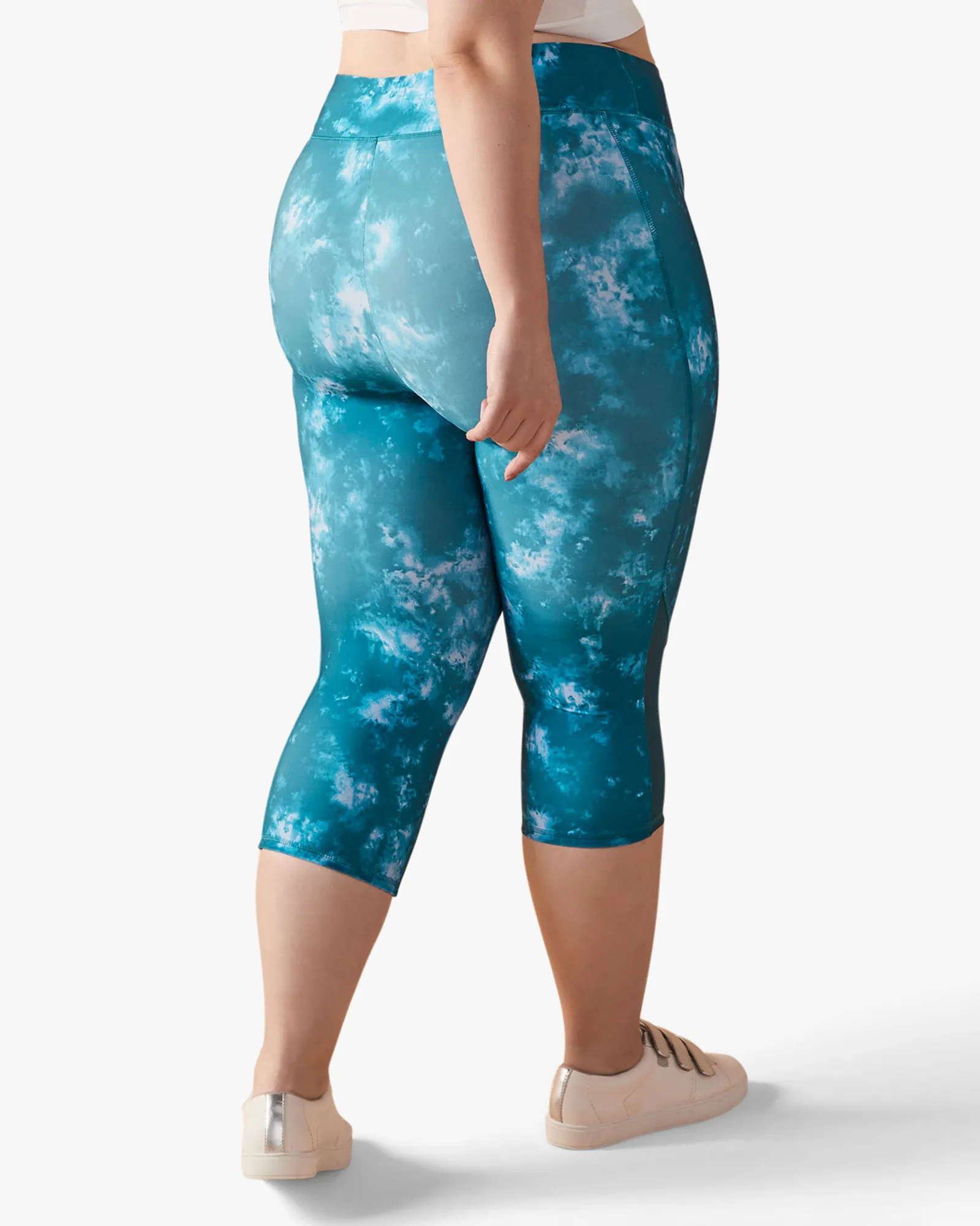 Tie Dye Leggings Azure Blue/White | Azure Blue / White