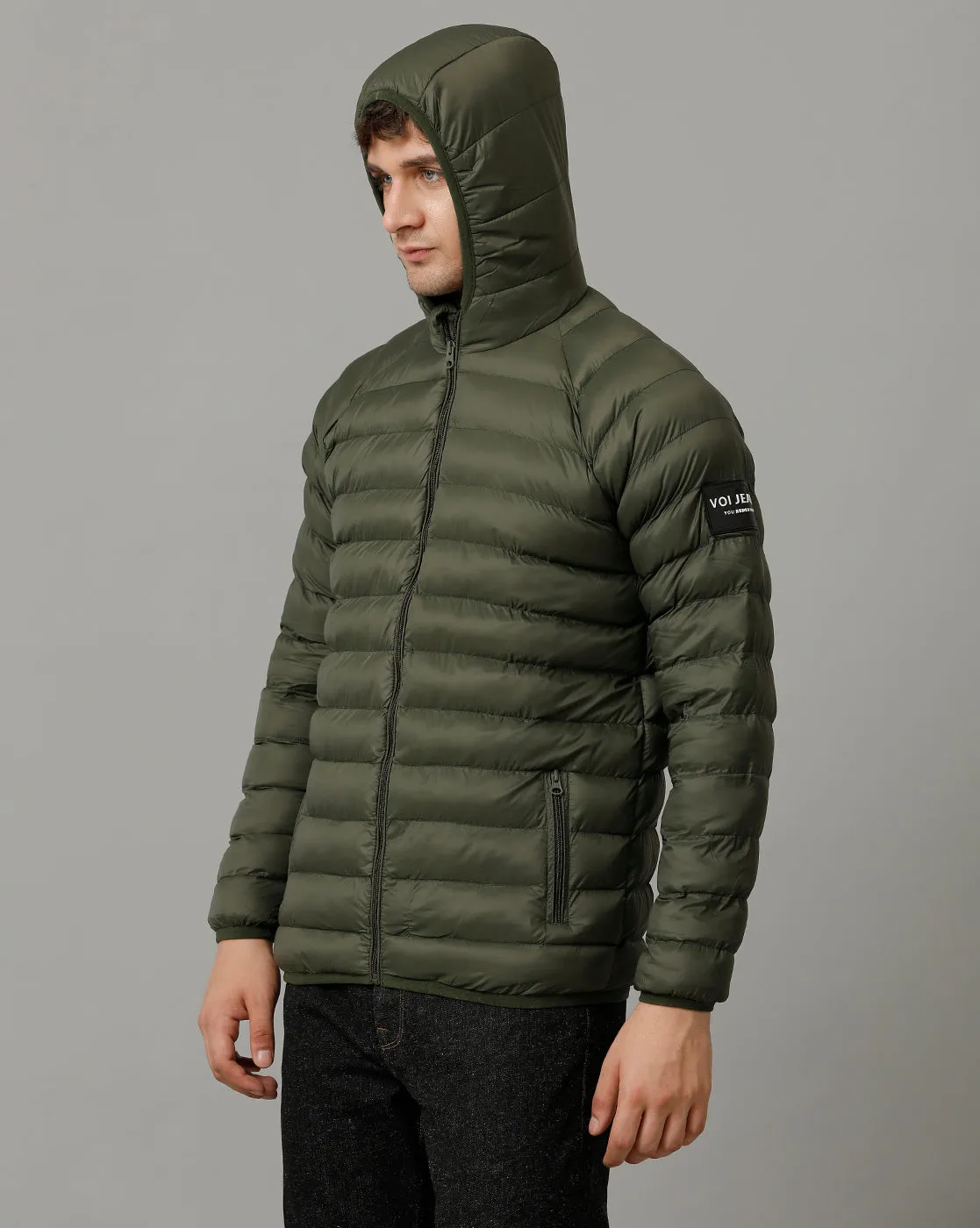 Voi Jeans Mens Olive Regular Fit Jacket