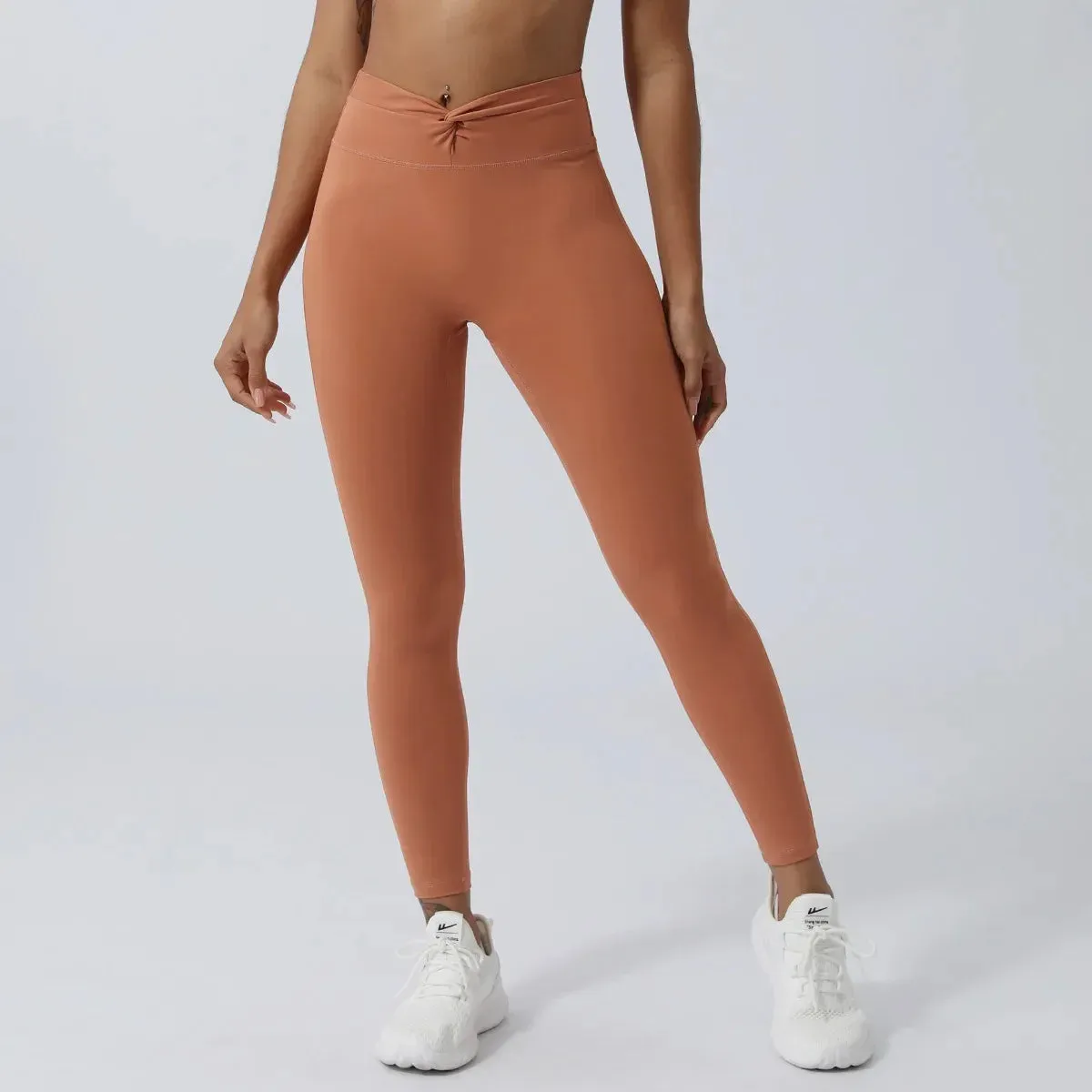 Waist Cross Breathable Running TightsPush Up Quick-Drying Yoga Clothes Sports Leggings