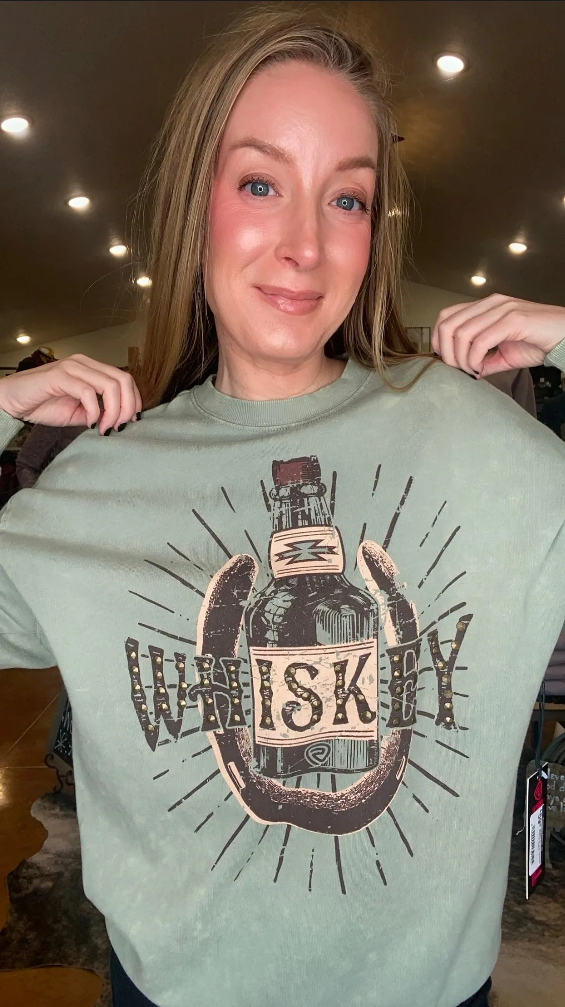 Whiskey Graphic Oversized Pullover