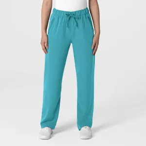 Wink Women's Stovepipe High-Low Hem Scrub Pant - Teal