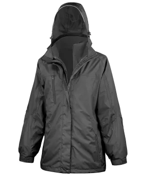 Womens 3-in-1 journey jacket with softshell inner | Black/Black