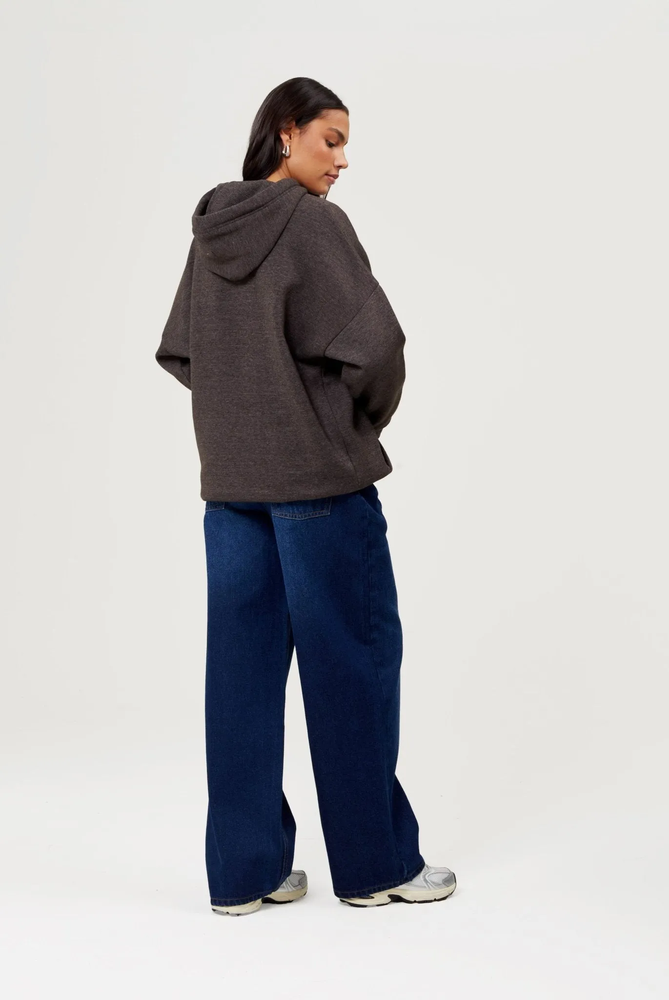 Womens 'TRADEMARK' Hoodie - CHARCOAL MARL