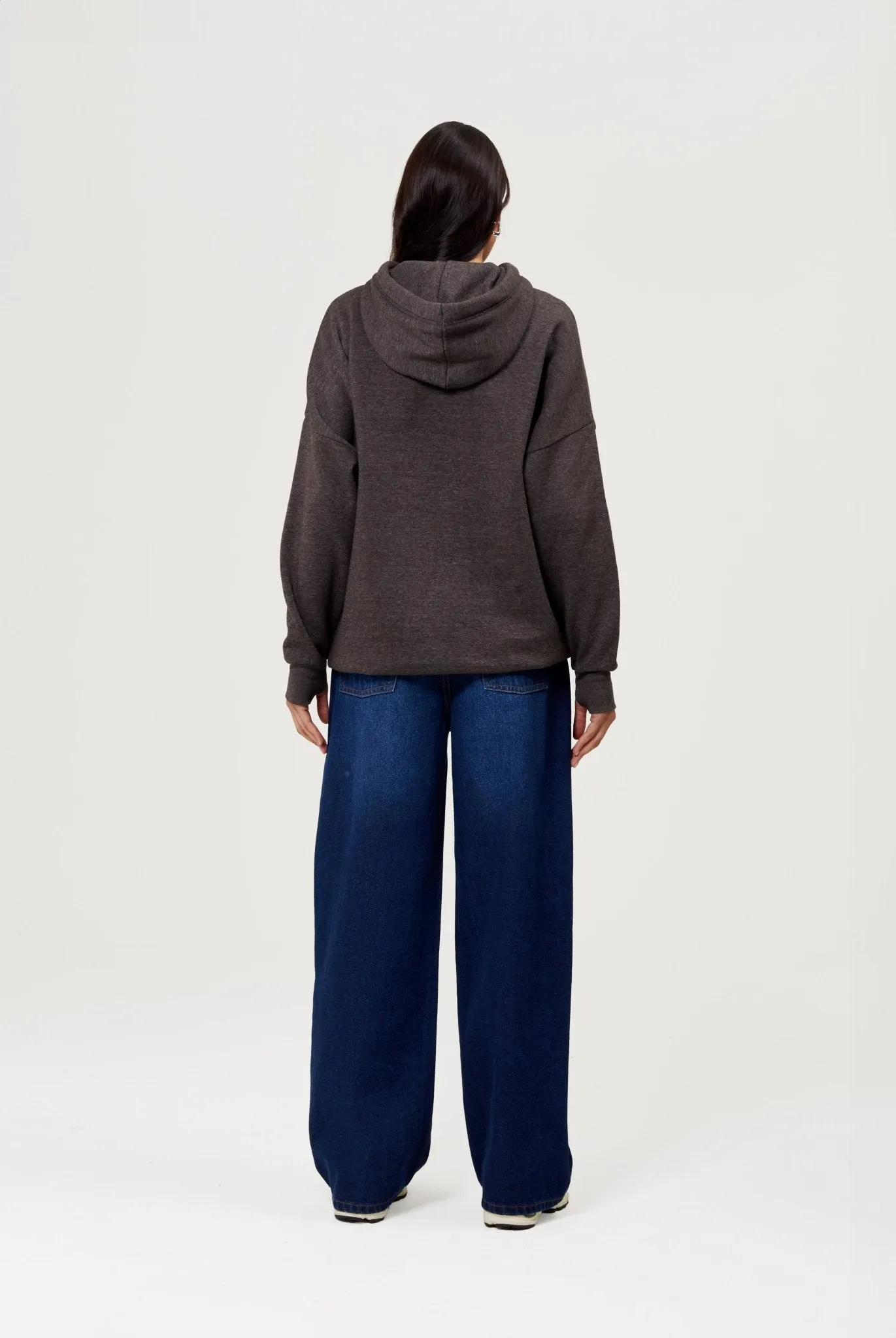 Womens 'TRADEMARK' Hoodie - CHARCOAL MARL