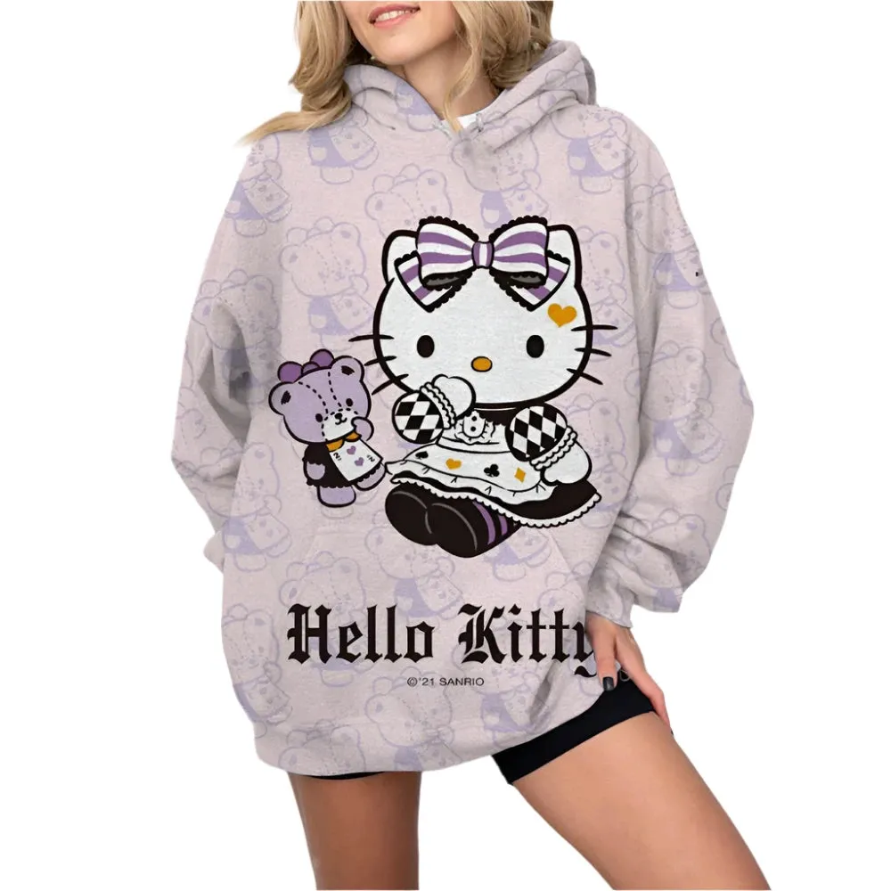 Y2K Hello Kitty Hoodie Sweatshirt & Sweatpants for Women - Harajuku Hip Hop Punk Streetwear Outfit